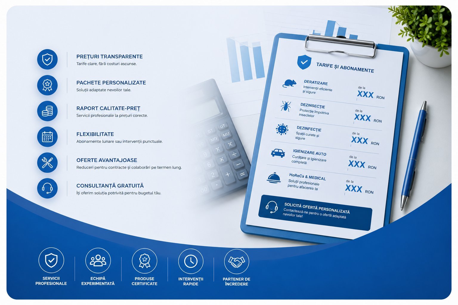 Pest control prices Galați and Brăila Romania - Transparent rates rodent control, pest control, disinfection NEDWASH BioSafe